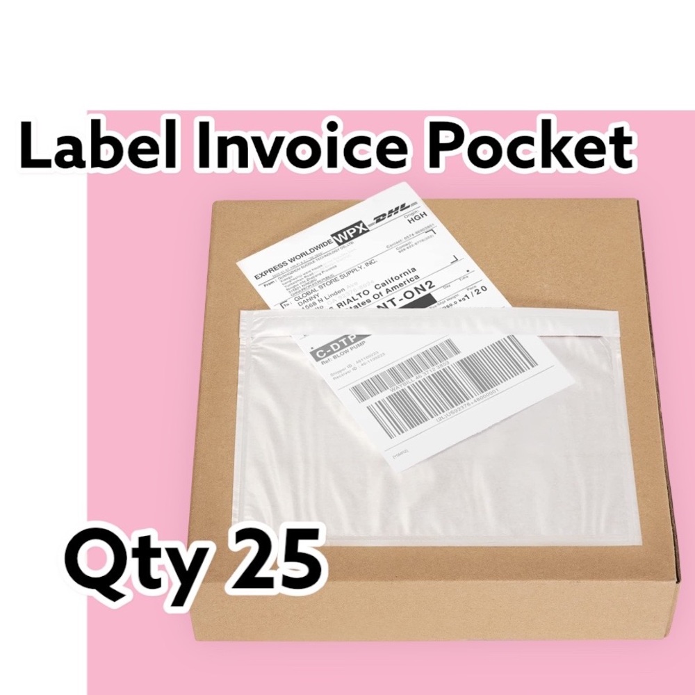Shipping Label & Invoice Pockets 7 x 5.5 Pack of 25 - Picture 1 of 11